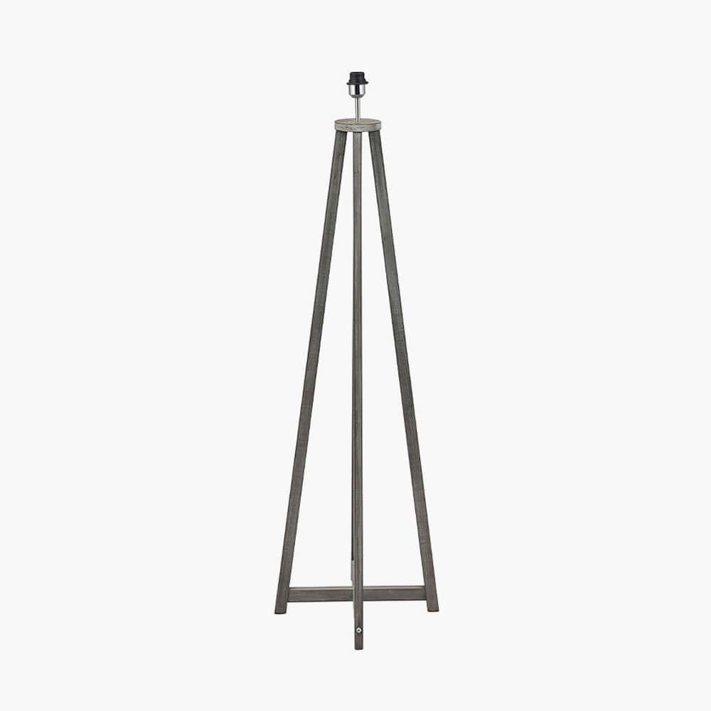 Whitby Grey Wash Wood Tapered 4 Post Floor Lamp - Base Only.