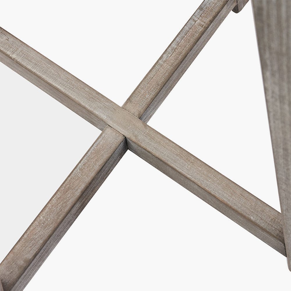 Whitby Grey Wash Wood Tapered 4 Post Floor Lamp - Base Only.