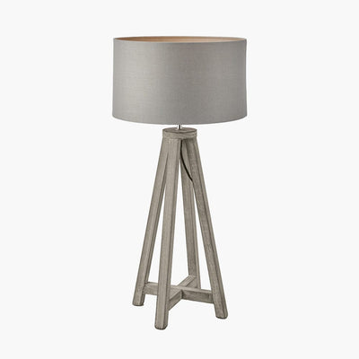 Pacific Lifestyle Lighting Whitby Grey Wash Wood Tapered 4 Post Table Lamp - Base Only House of Isabella UK