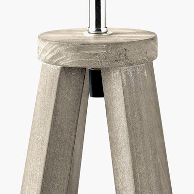 Pacific Lifestyle Lighting Whitby Grey Wash Wood Tapered 4 Post Table Lamp - Base Only House of Isabella UK