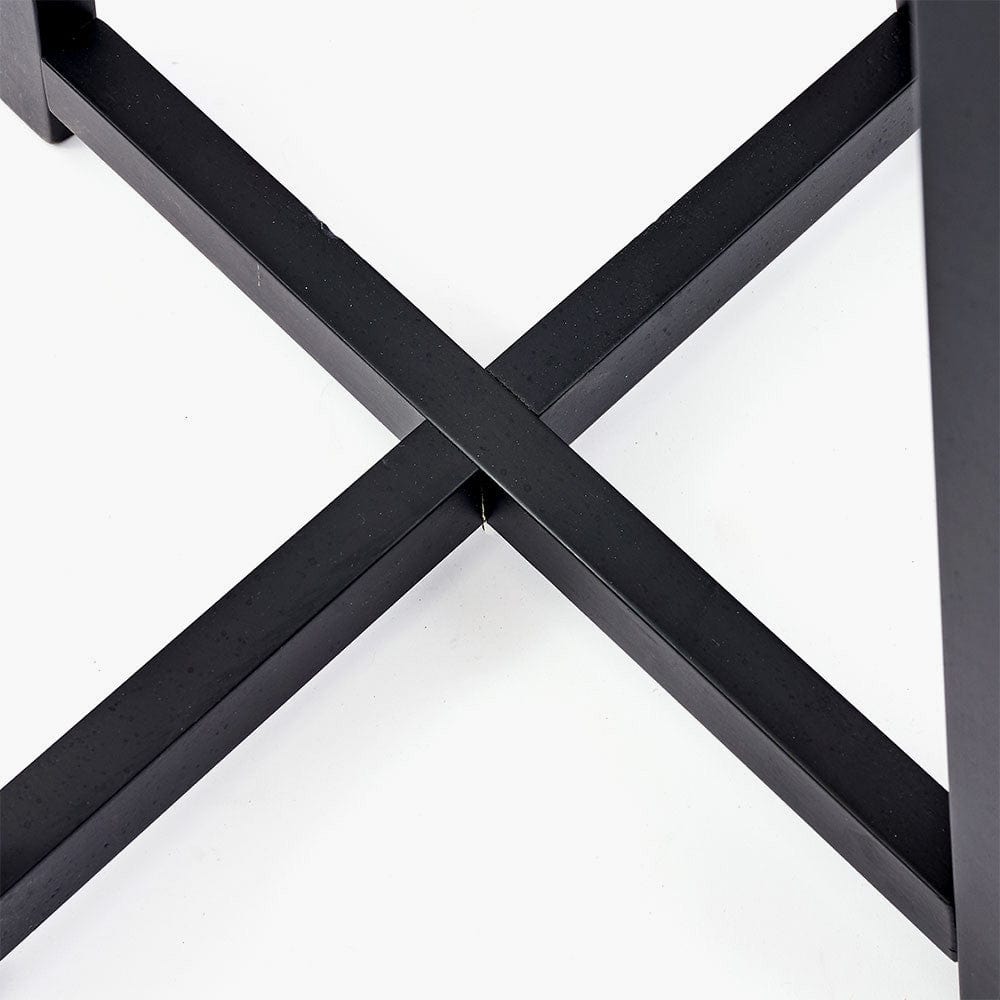 Whitby Matt Black Wood Tapered 4 Post Floor Lamp - Base Only.