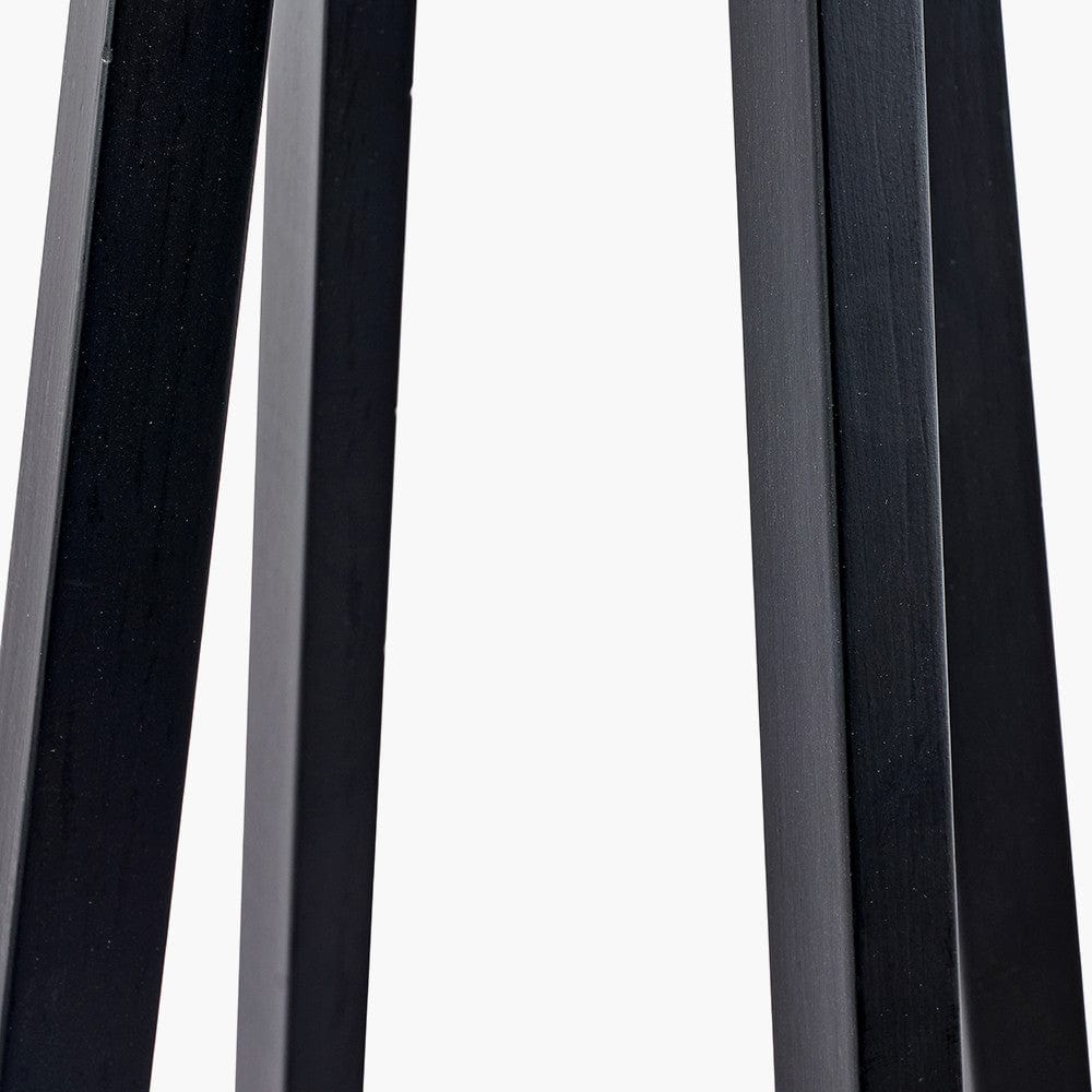 Whitby Matt Black Wood Tapered 4 Post Floor Lamp - Base Only.