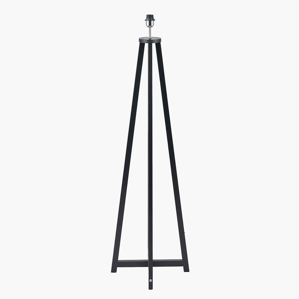 Whitby Matt Black Wood Tapered 4 Post Floor Lamp - Base Only.