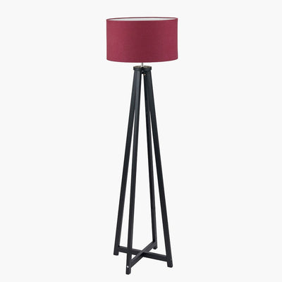 Pacific Lifestyle Lighting Whitby Matt Black Wood Tapered 4 Post Floor Lamp - Base Only House of Isabella UK