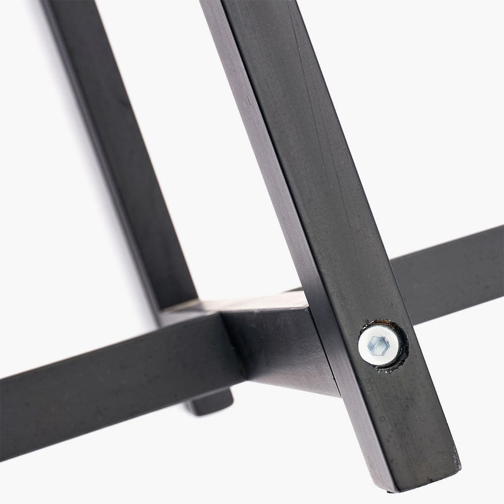 Whitby Matt Black Wood Tapered 4 Post Floor Lamp - Base Only.