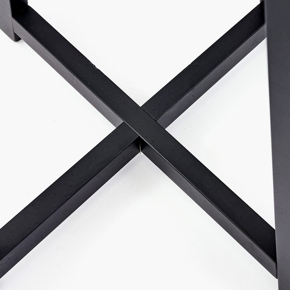 Whitby Matt Black Wood Tapered 4 Post Floor Lamp Base with Vienna 45cm Black Chevron Mushroom Pleat Lampshade.