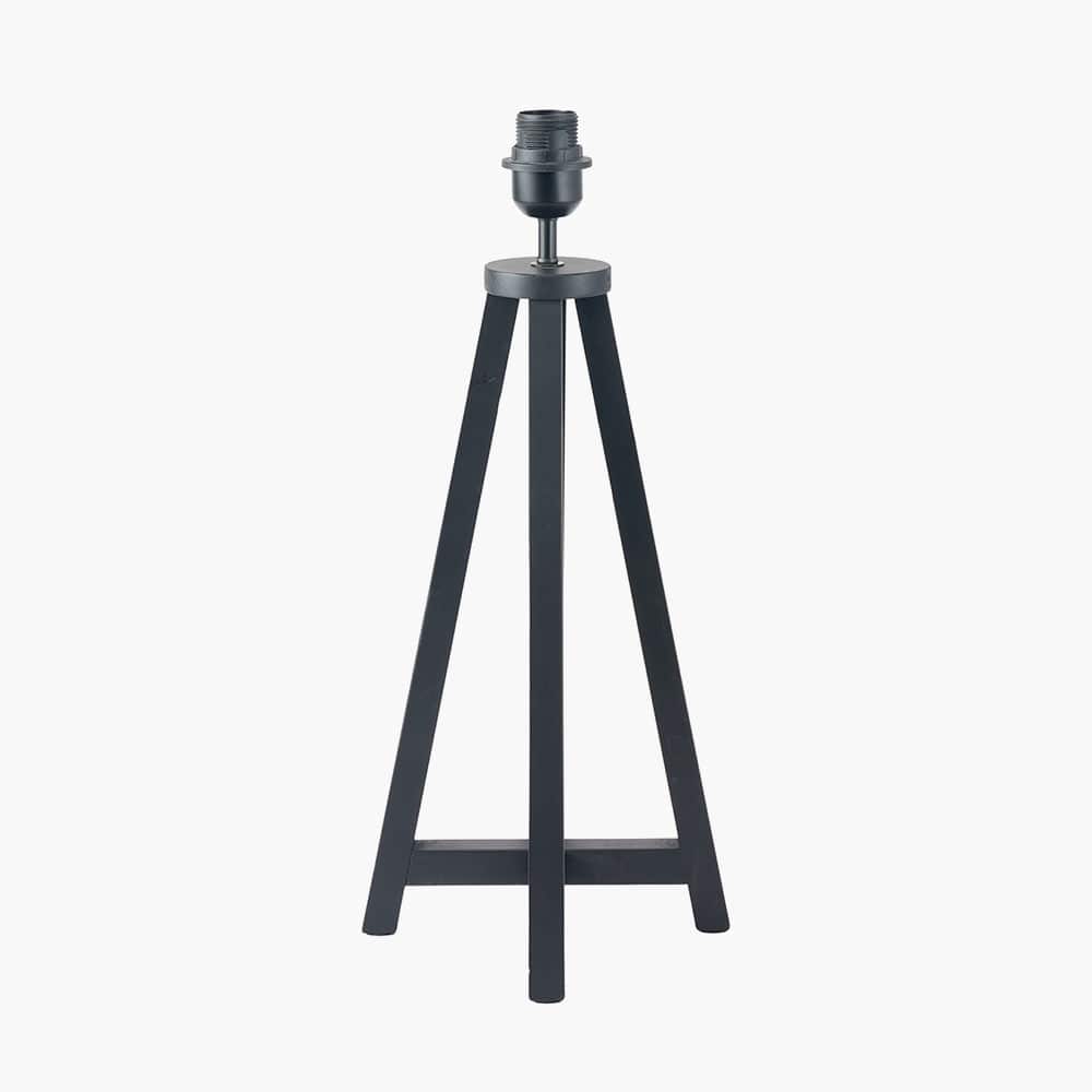 Pacific Lifestyle Lighting Whitby Matt Black Wood Tapered 4 Post Table Lamp - Base Only House of Isabella UK