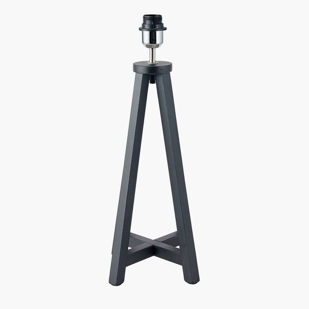 Whitby Matt Black Wood Tapered 4 Post Table Lamp - Base Only.