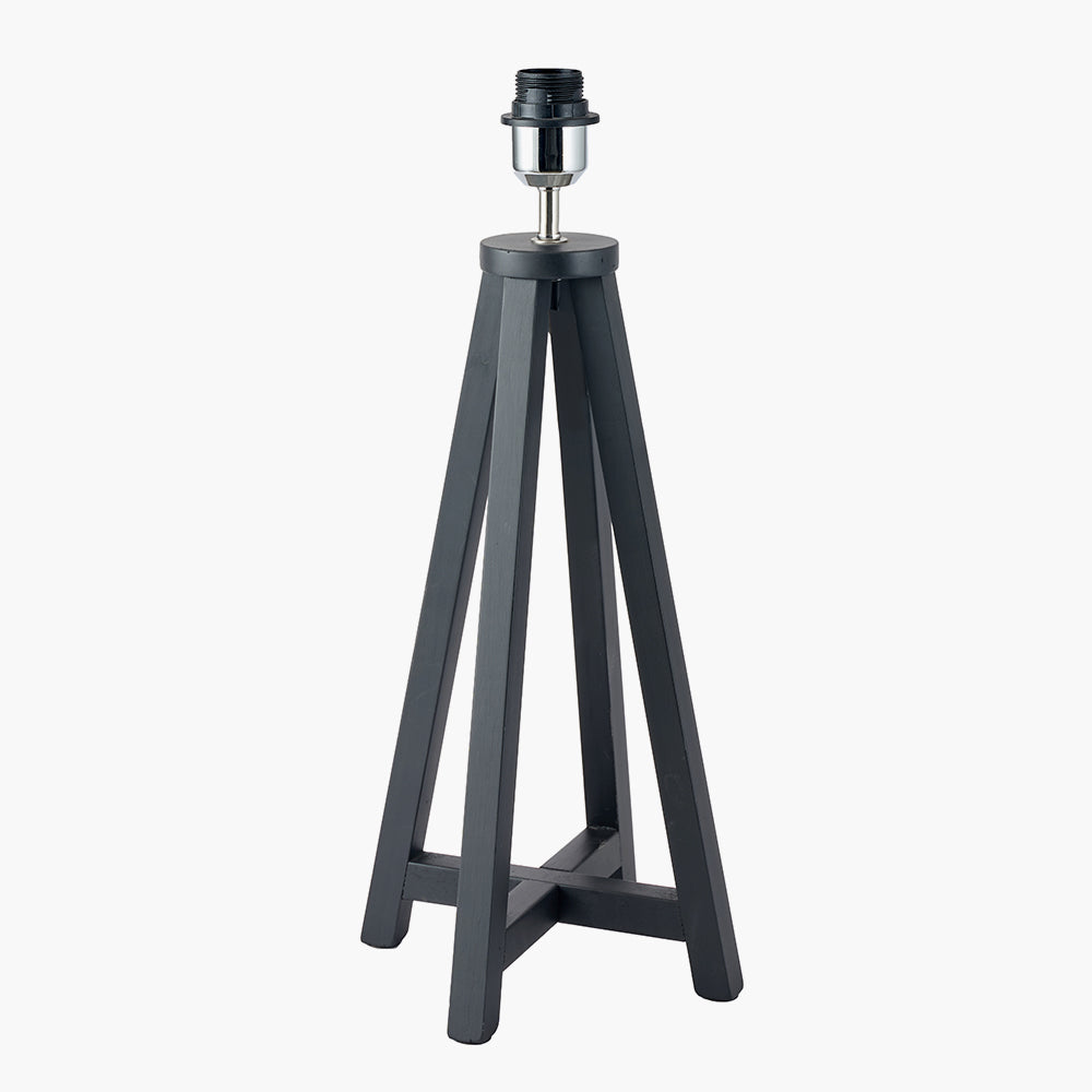 Pacific Lifestyle Lighting Whitby Matt Black Wood Tapered 4 Post Table Lamp - Base Only | OUTLET House of Isabella UK
