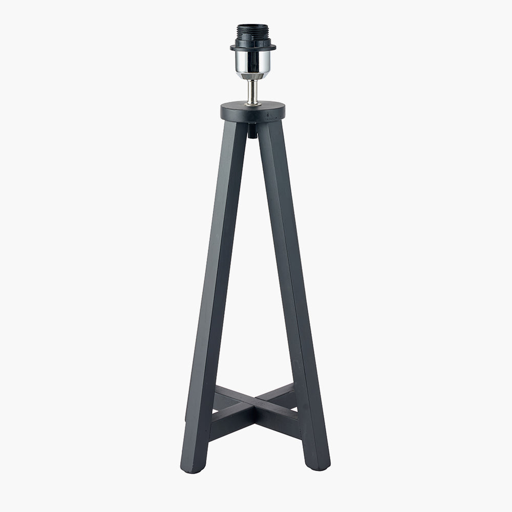 Pacific Lifestyle Lighting Whitby Matt Black Wood Tapered 4 Post Table Lamp - Base Only | OUTLET House of Isabella UK