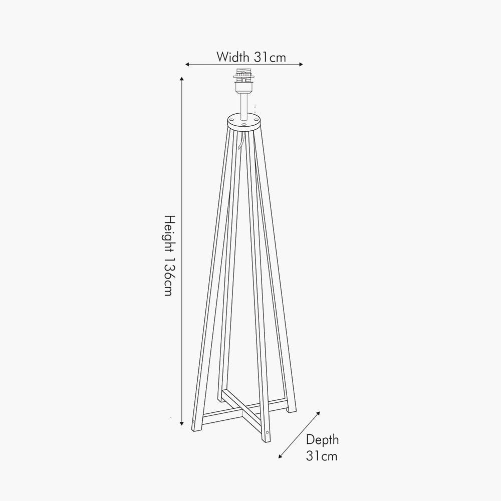Whitby Natural Wood Tapered 4 Post Floor Lamp Base.