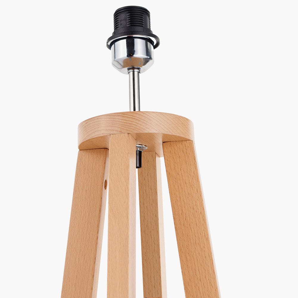 Whitby Natural Wood Tapered 4 Post Floor Lamp Base.