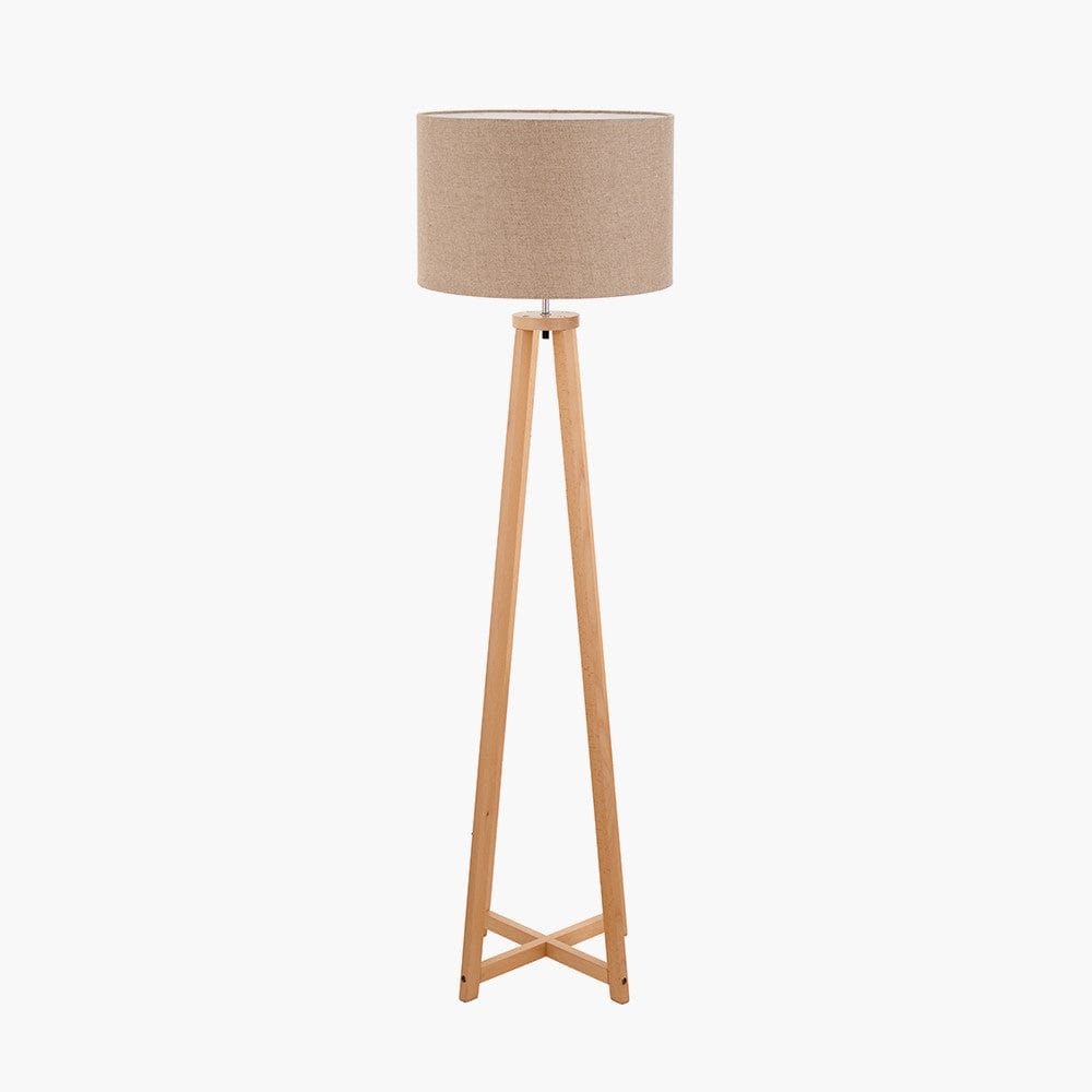 Whitby Natural Wood Tapered 4 Post Floor Lamp Base.