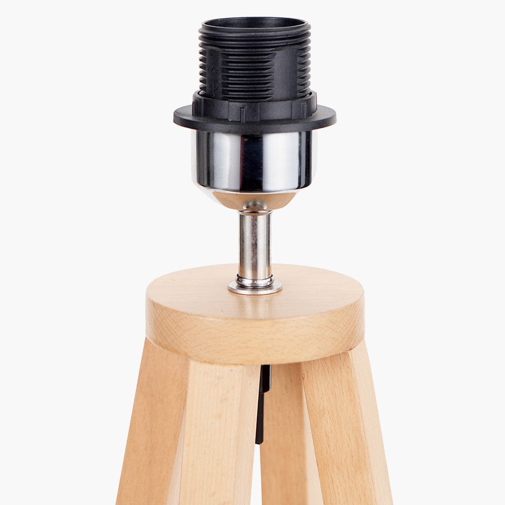 Whitby Natural Wood Tapered 4 Post Table Lamp Base.
