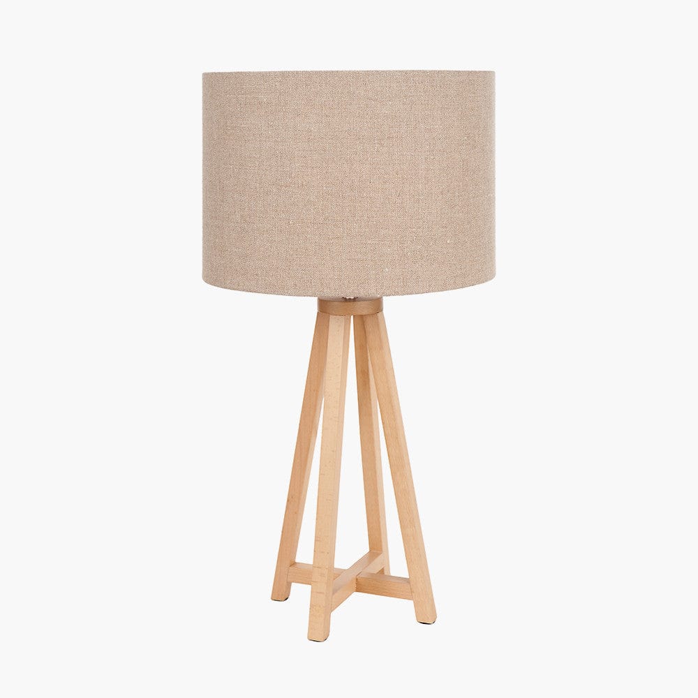 Whitby Natural Wood Tapered 4 Post Table Lamp Base.
