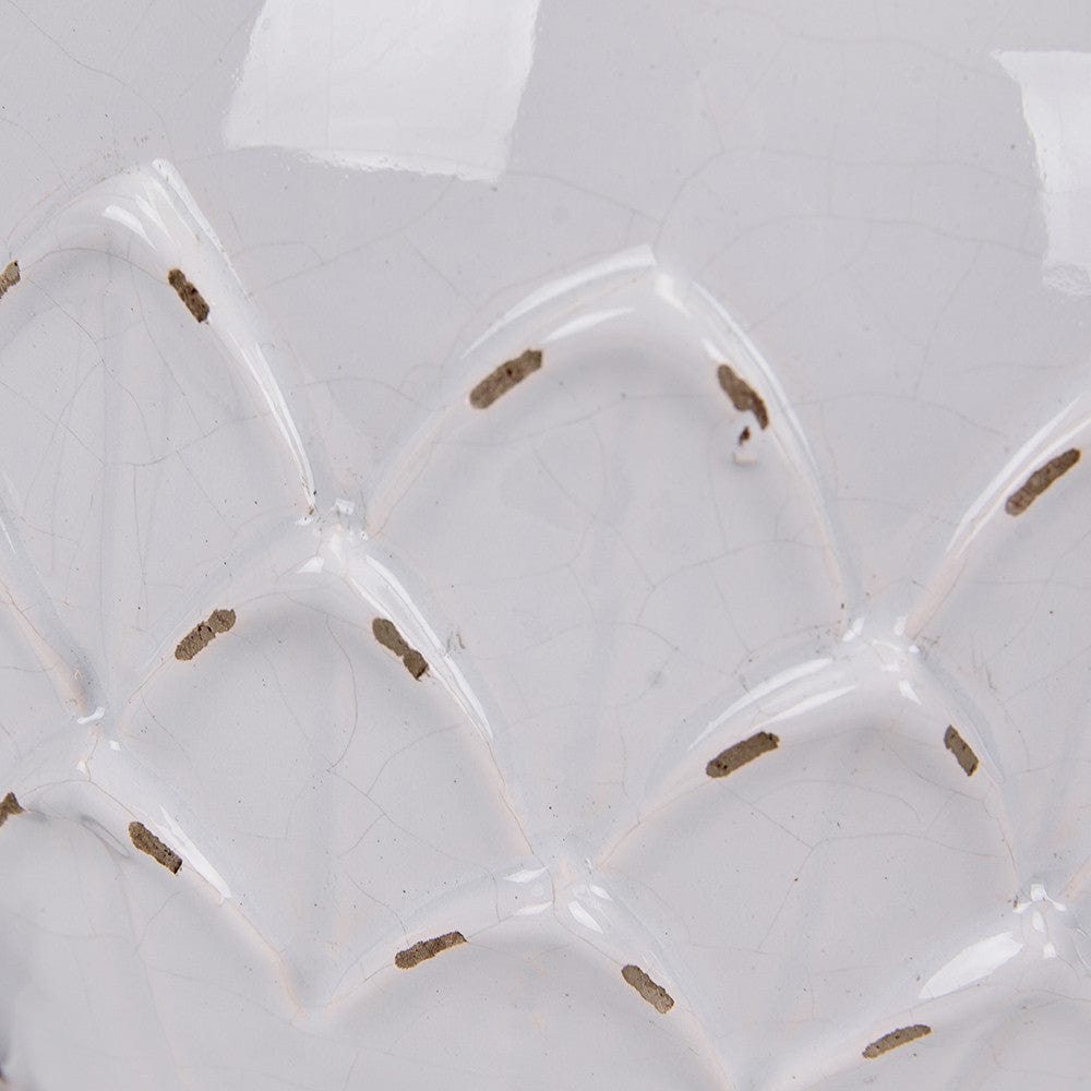 Willow White Leaf Detail Smal Stoneware Table Lamp - Base Only.