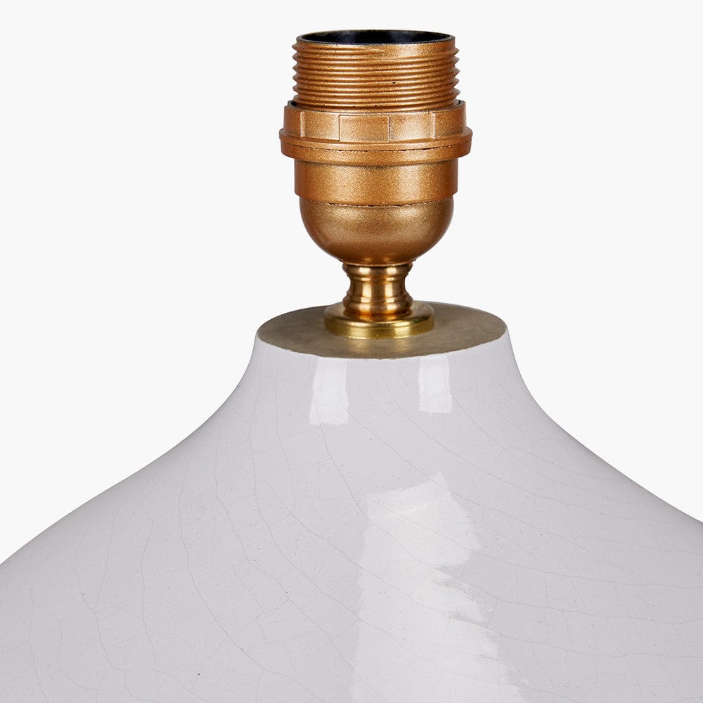 Willow White Leaf Detail Stoneware Table Lamp Base with Lino 40cm Grey Self Lined Linen Cylinder Lampshade.