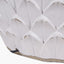 Willow White Leaf Detail Stoneware Table Lamp Base with Lino 40cm Grey Self Lined Linen Cylinder Lampshade.