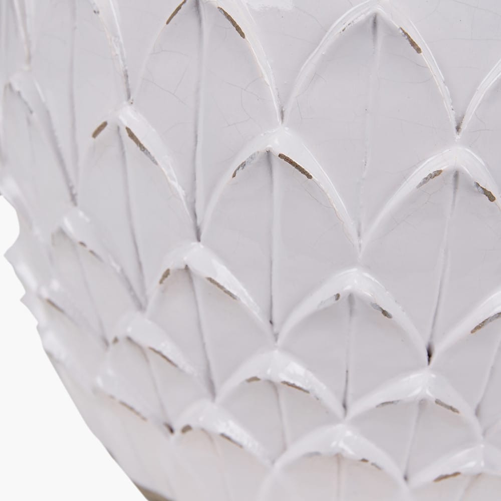 Pacific Lifestyle Lighting Willow White Leaf Detail Stoneware Table Lamp Base with Lino 40cm White Self Lined Linen Cylinder Lampshade House of Isabella UK