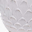 Pacific Lifestyle Lighting Willow White Leaf Detail Stoneware Table Lamp Base with Lino 40cm White Self Lined Linen Cylinder Lampshade House of Isabella UK