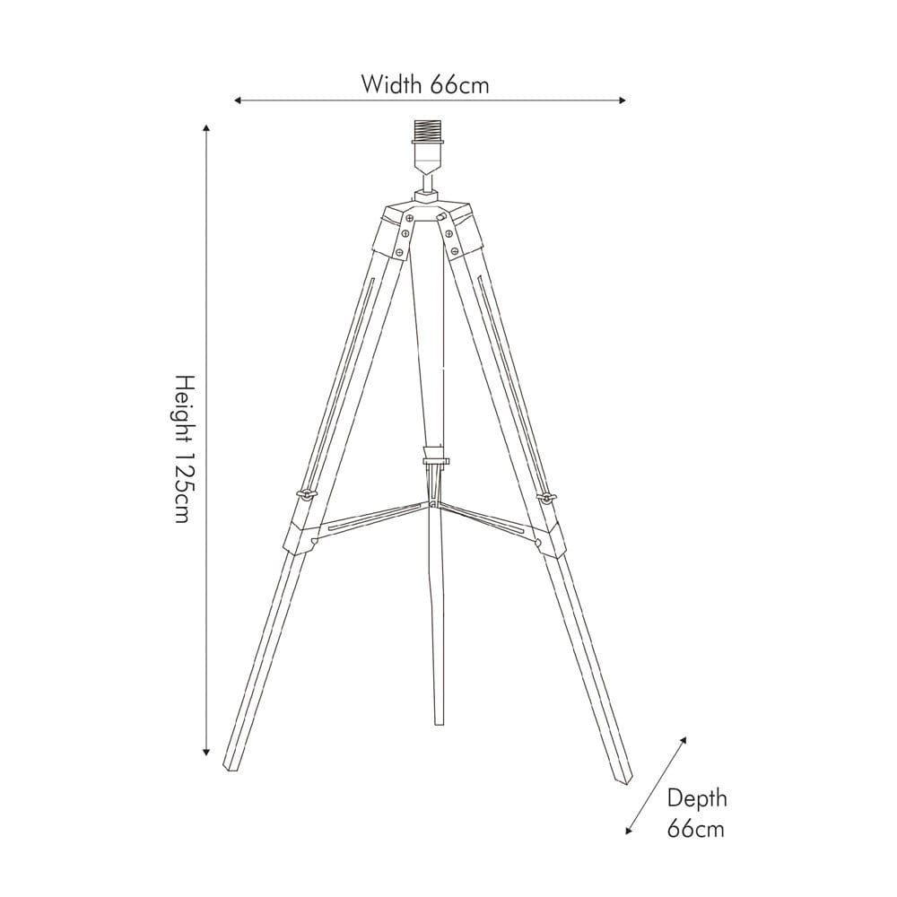 Pacific Lifestyle Lighting Windsor Wooden Tripod Floor Lamp - Base Only House of Isabella UK