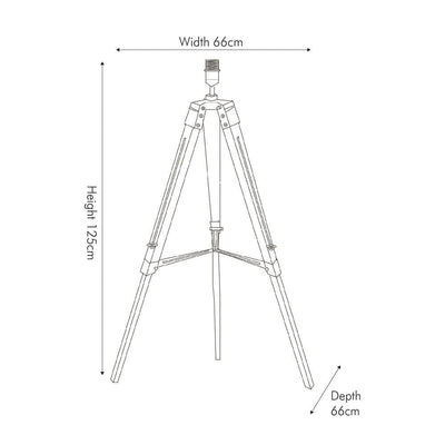 Pacific Lifestyle Lighting Windsor Wooden Tripod Floor Lamp - Base Only House of Isabella UK