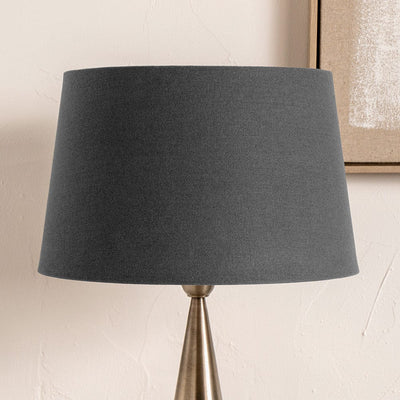 Pacific Lifestyle Lighting Winston 30cm Grey Handloom Tapered Cylinder Shade House of Isabella UK