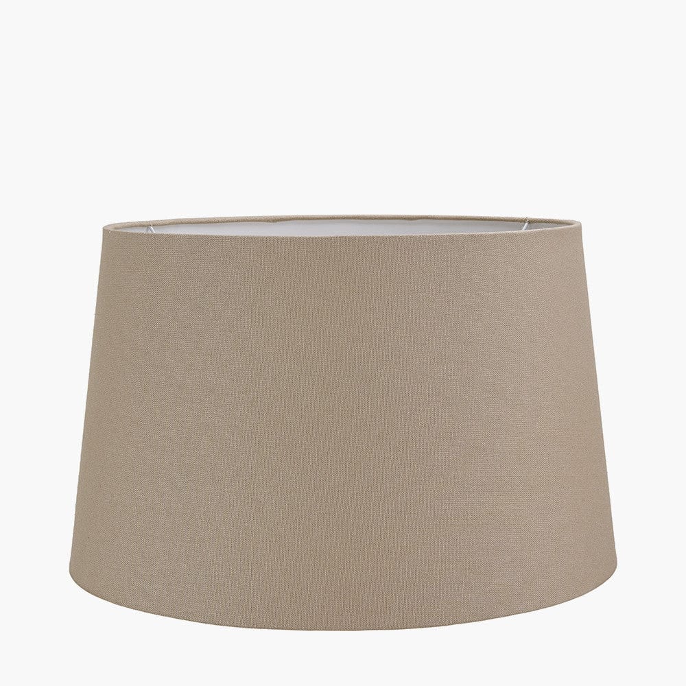 Pacific Lifestyle Lighting Winston 30cm Taupe Handloom Tapered Cylinder Shade House of Isabella UK