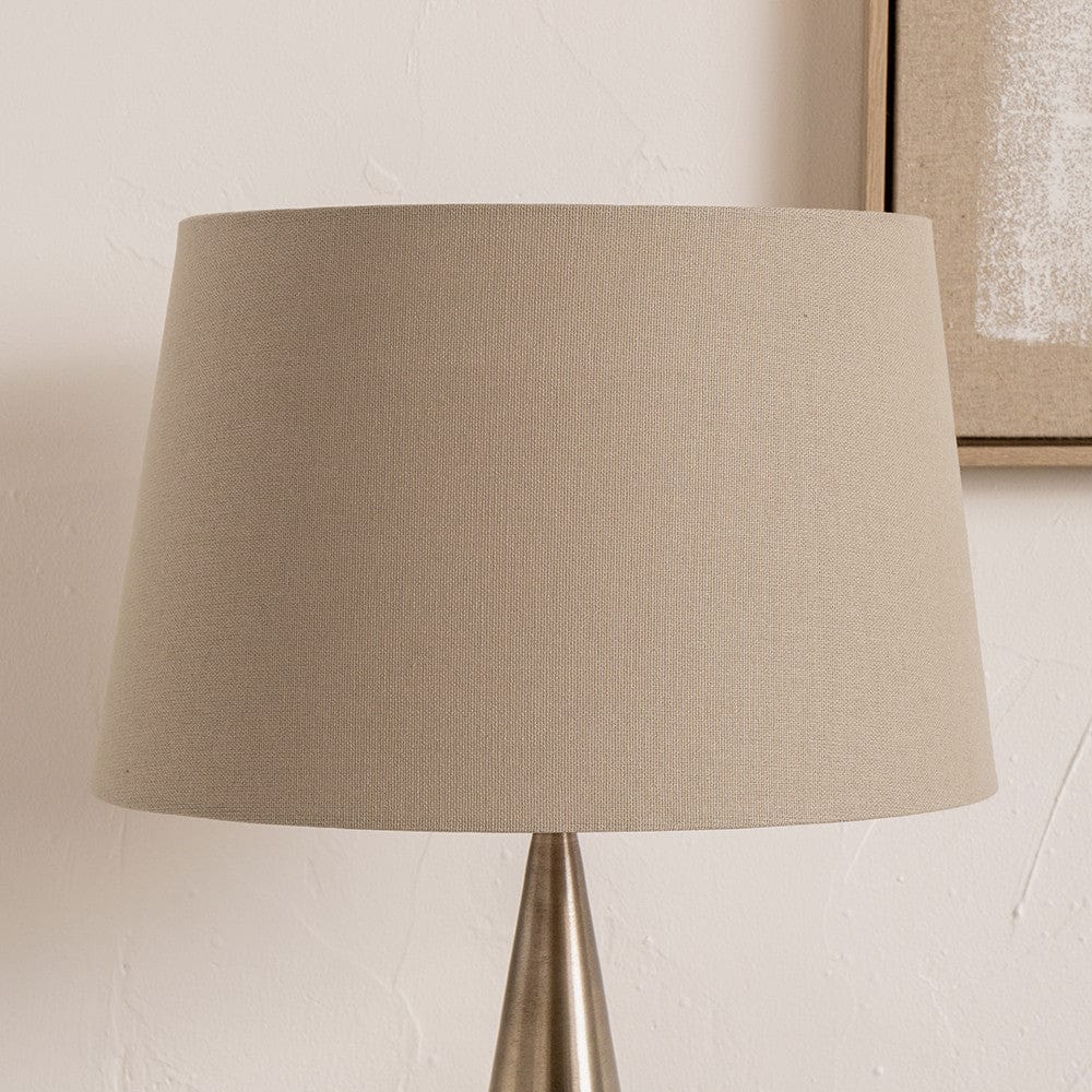 Pacific Lifestyle Lighting Winston 30cm Taupe Handloom Tapered Cylinder Shade House of Isabella UK