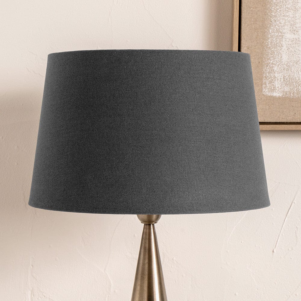 Pacific Lifestyle Lighting Winston 40cm Grey Handloom Tapered Cylinder Shade House of Isabella UK