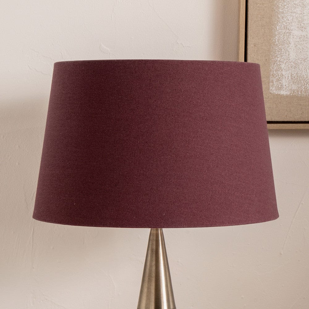 Pacific Lifestyle Lighting Winston 40cm Mulberry Handloom Tapered Cylinder Shade House of Isabella UK