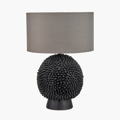 Pacific Lifestyle Lighting Wrenley Black Ceramic Sea Urchin Table Lamp Base House of Isabella UK