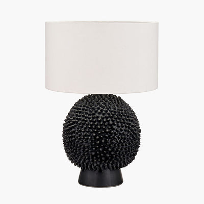 Pacific Lifestyle Lighting Wrenley Black Ceramic Sea Urchin Table Lamp Base House of Isabella UK