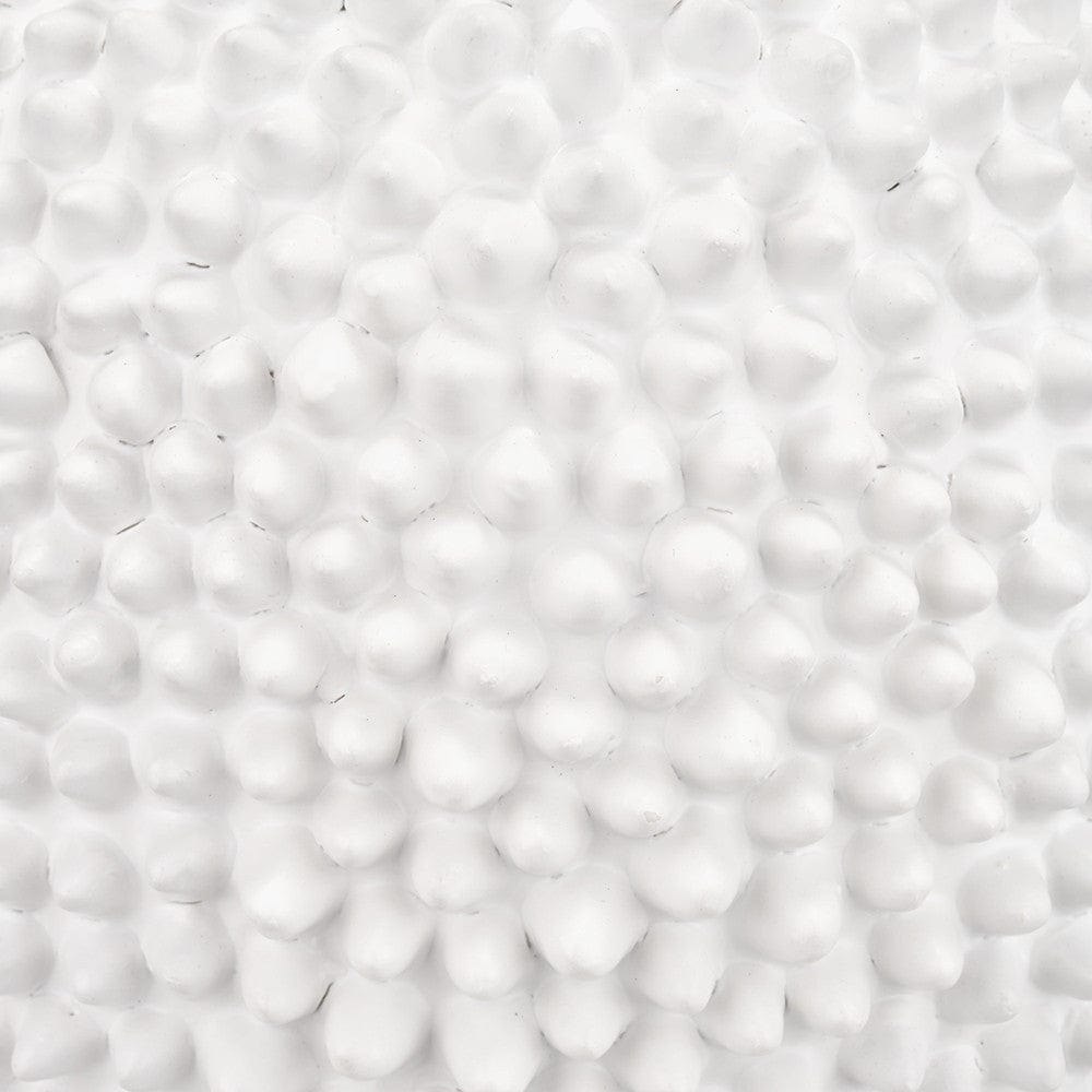 Wrenley Cream Ceramic Sea Urchin Table Lamp Base with Henry 35cm Grey Handloom Cylinder Lampshade.