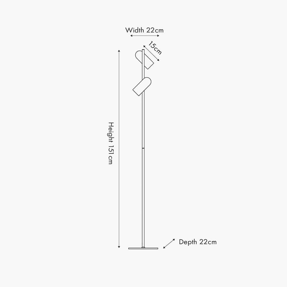 Xena Black and Rose Gold Metal LED Floor Lamp.