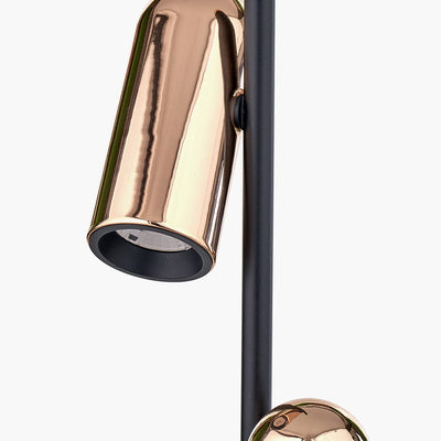 Pacific Lifestyle Lighting Xena Black and Rose Gold Metal LED Floor Lamp House of Isabella UK