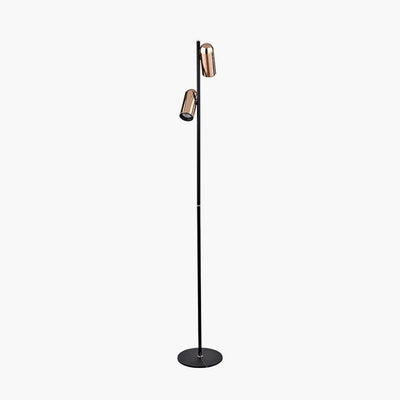 Pacific Lifestyle Lighting Xena Black and Rose Gold Metal LED Floor Lamp House of Isabella UK