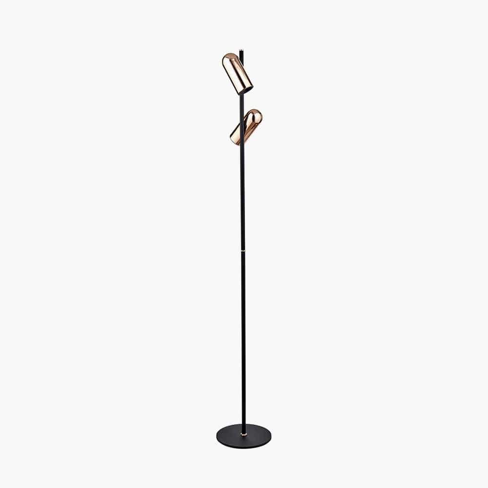 Xena Black and Rose Gold Metal LED Floor Lamp.