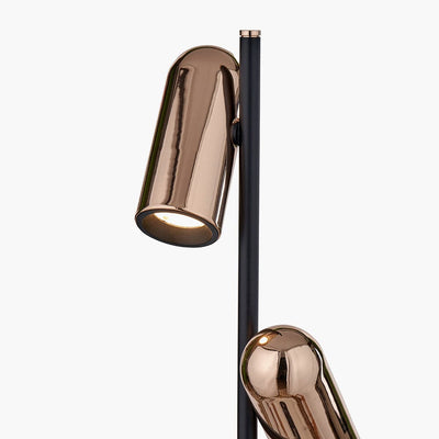 Pacific Lifestyle Lighting Xena Black and Rose Gold Metal LED Floor Lamp House of Isabella UK