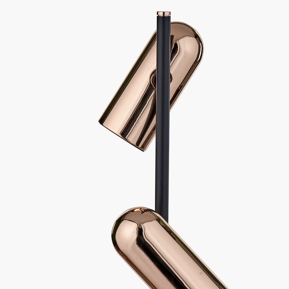 Pacific Lifestyle Lighting Xena Black and Rose Gold Metal LED Floor Lamp House of Isabella UK