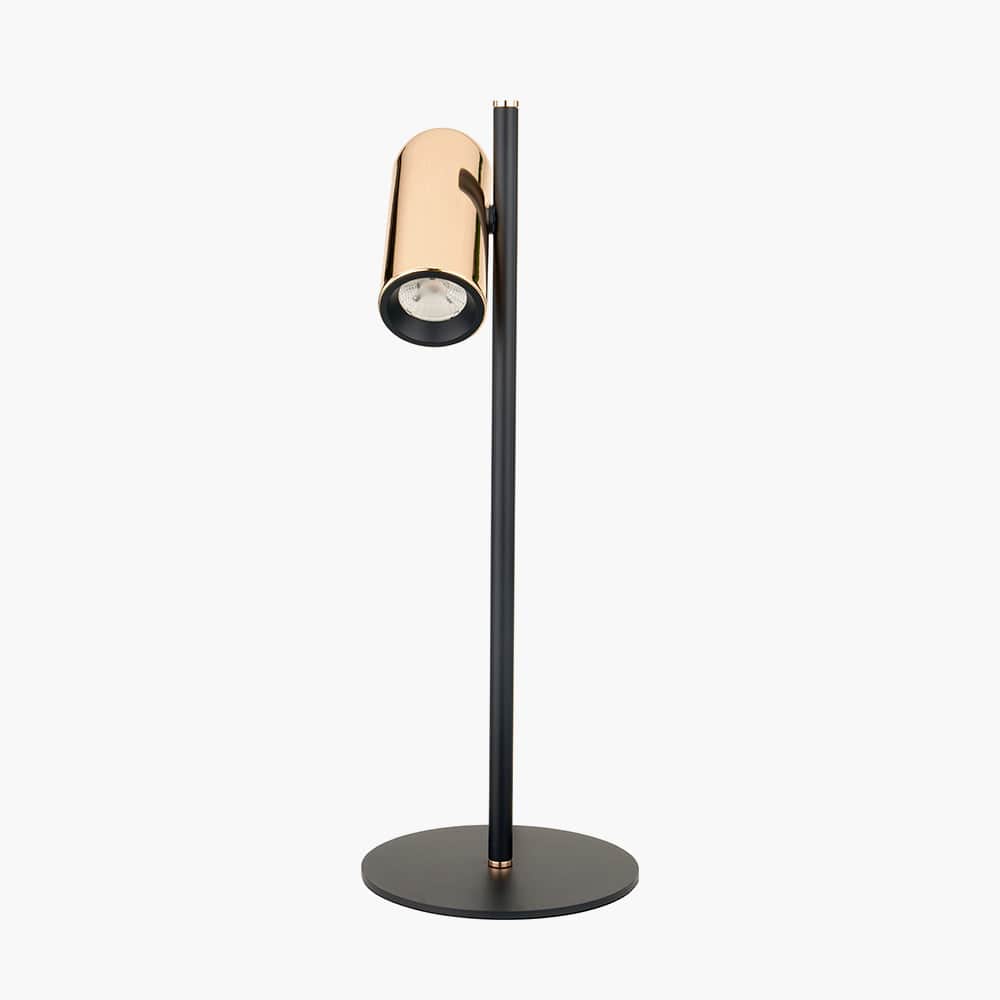 Xena Black and Rose Gold Metal LED Table Lamp.