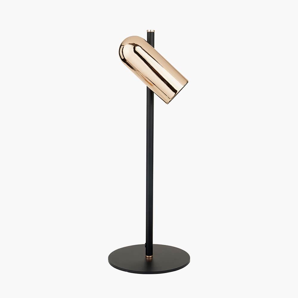 Xena Black and Rose Gold Metal LED Table Lamp.