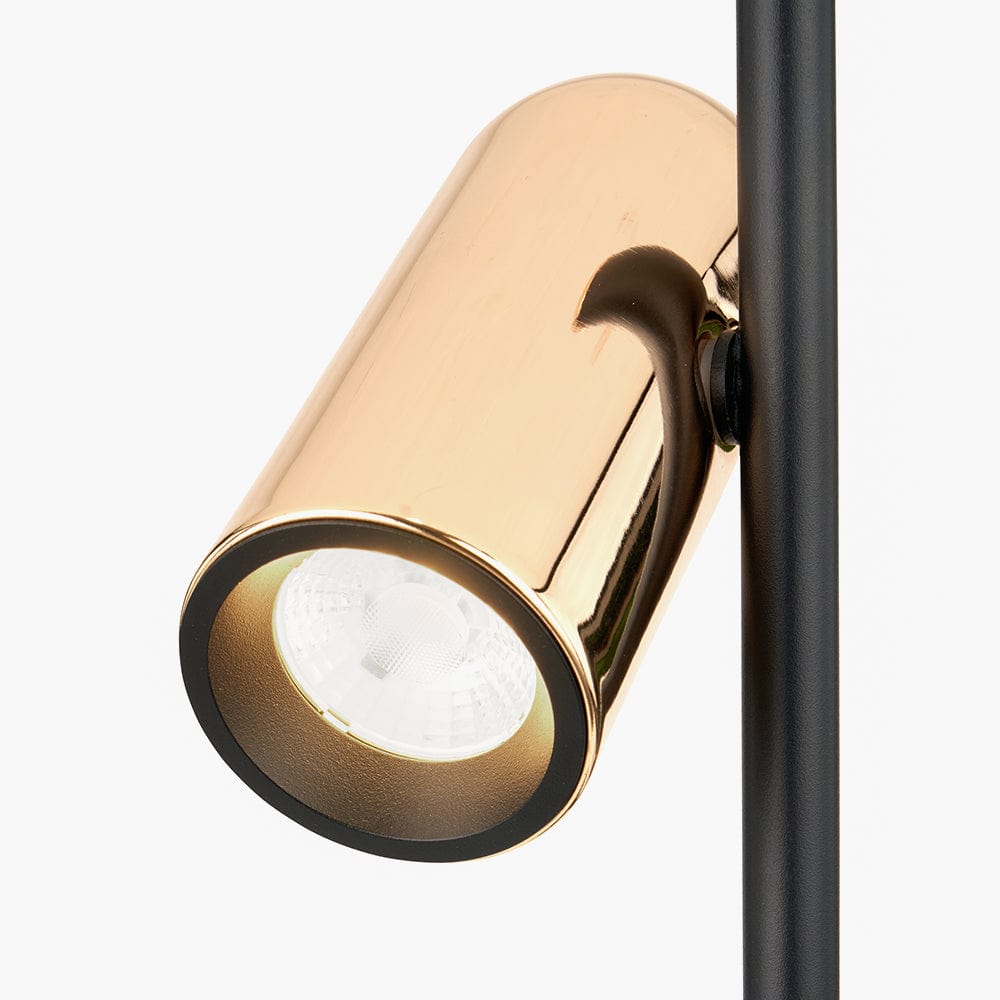 Xena Black and Rose Gold Metal LED Table Lamp.