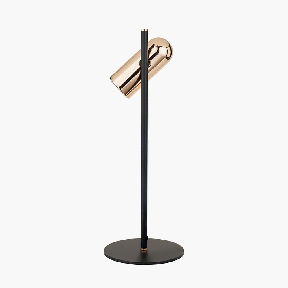 Xena Black and Rose Gold Metal LED Table Lamp.