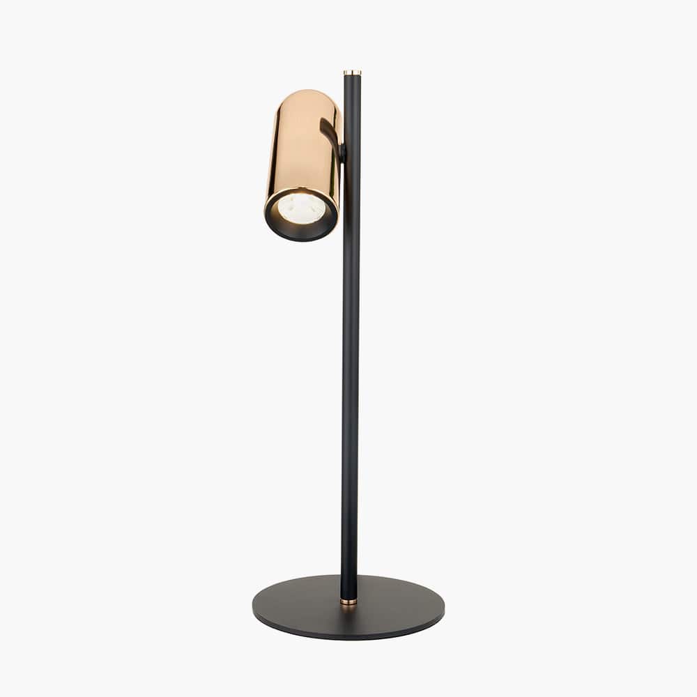 Xena Black and Rose Gold Metal LED Table Lamp.