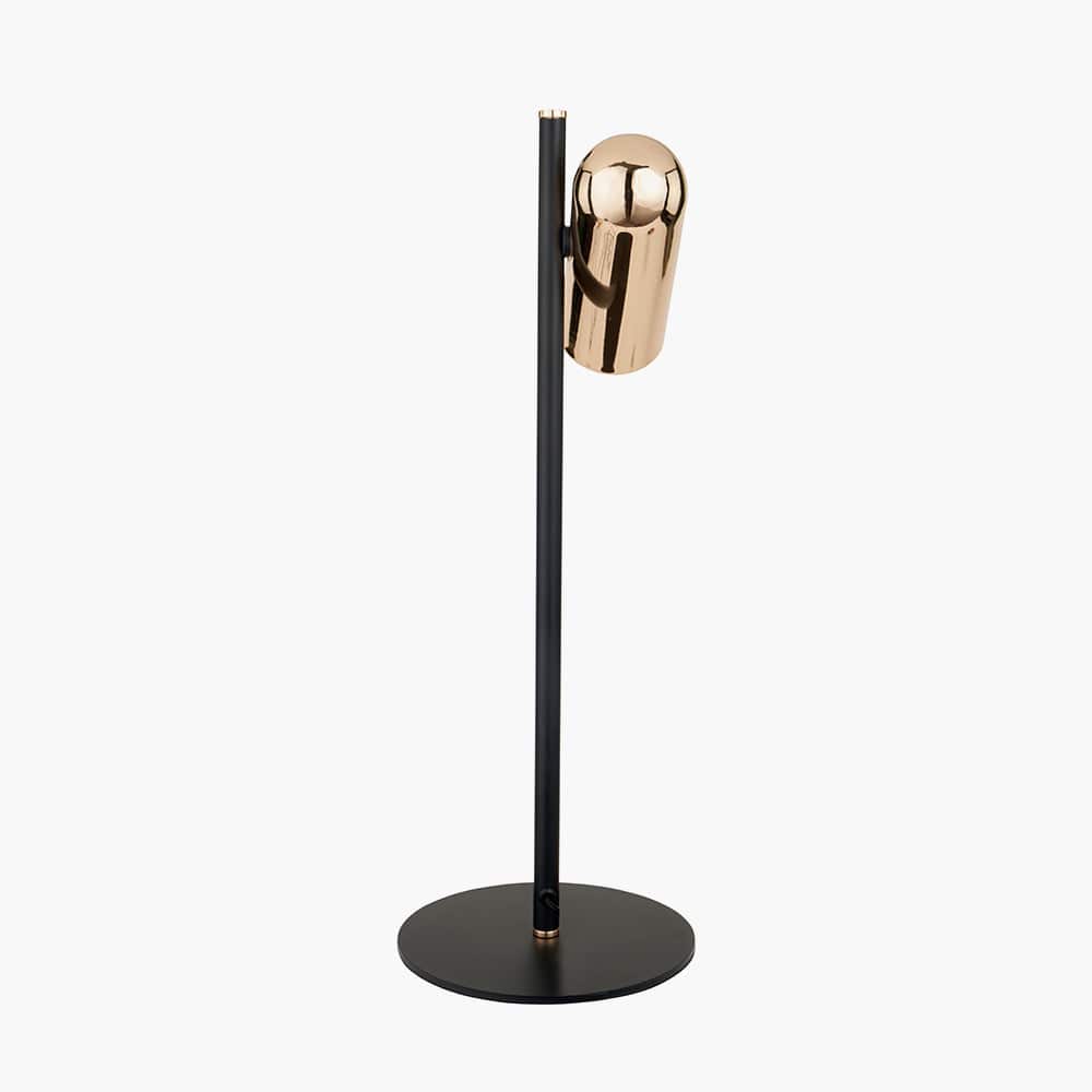 Xena Black and Rose Gold Metal LED Table Lamp.
