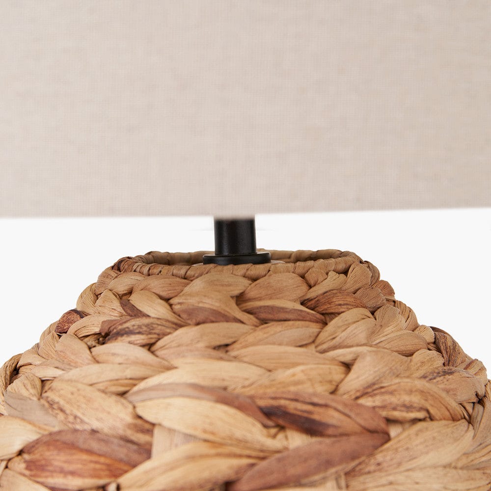 Zadi Natural Plaited Water Hyacinth Table Lamp.