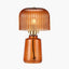 Pacific Lifestyle Lighting Zandra Orange Ribbed Glass Table Lamp House of Isabella UK