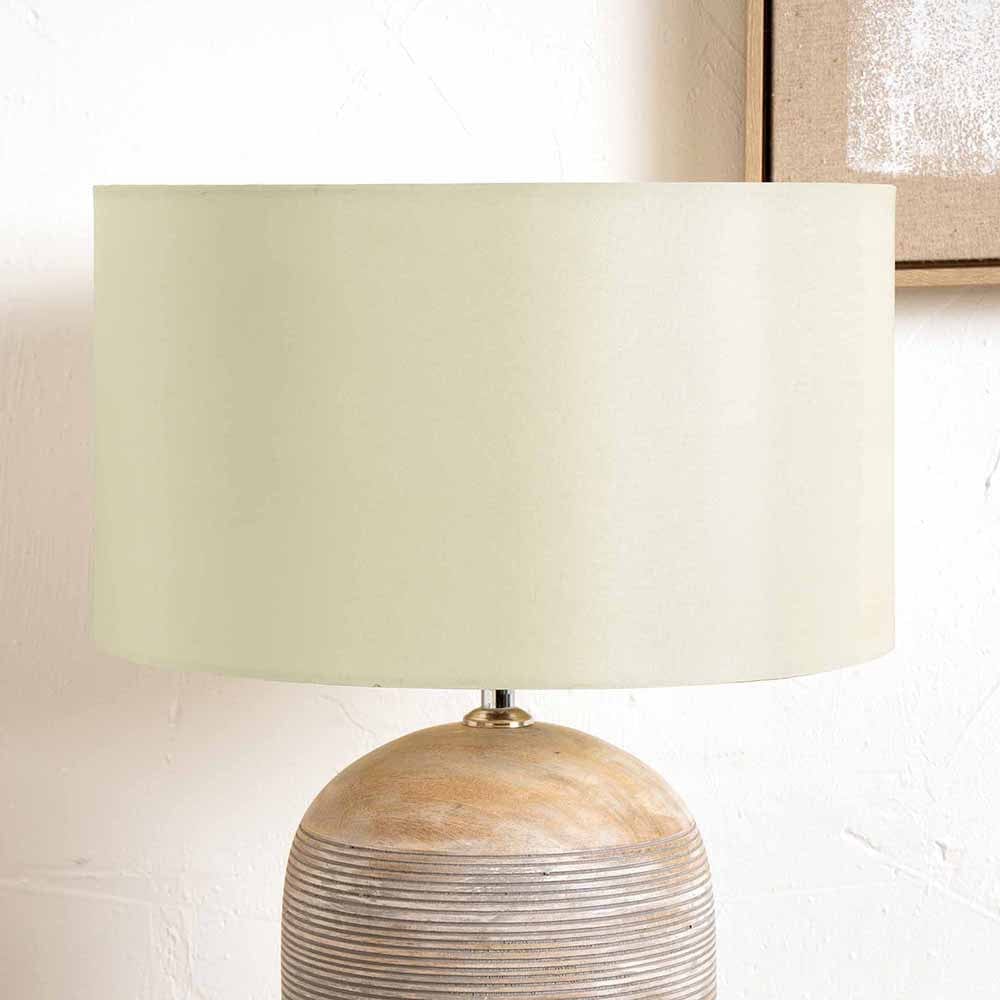 Zara 35cm Almond Silk Lined Cylinder Shade.