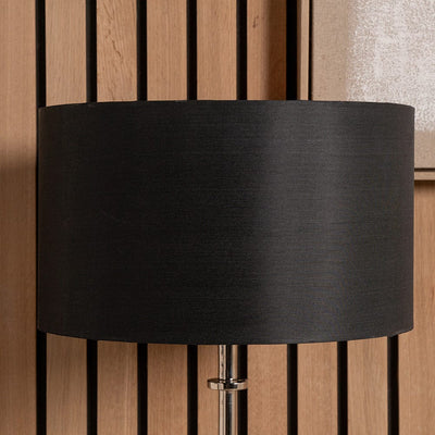 Pacific Lifestyle Lighting Zara 35cm Black Silk Lined Cylinder Shade House of Isabella UK